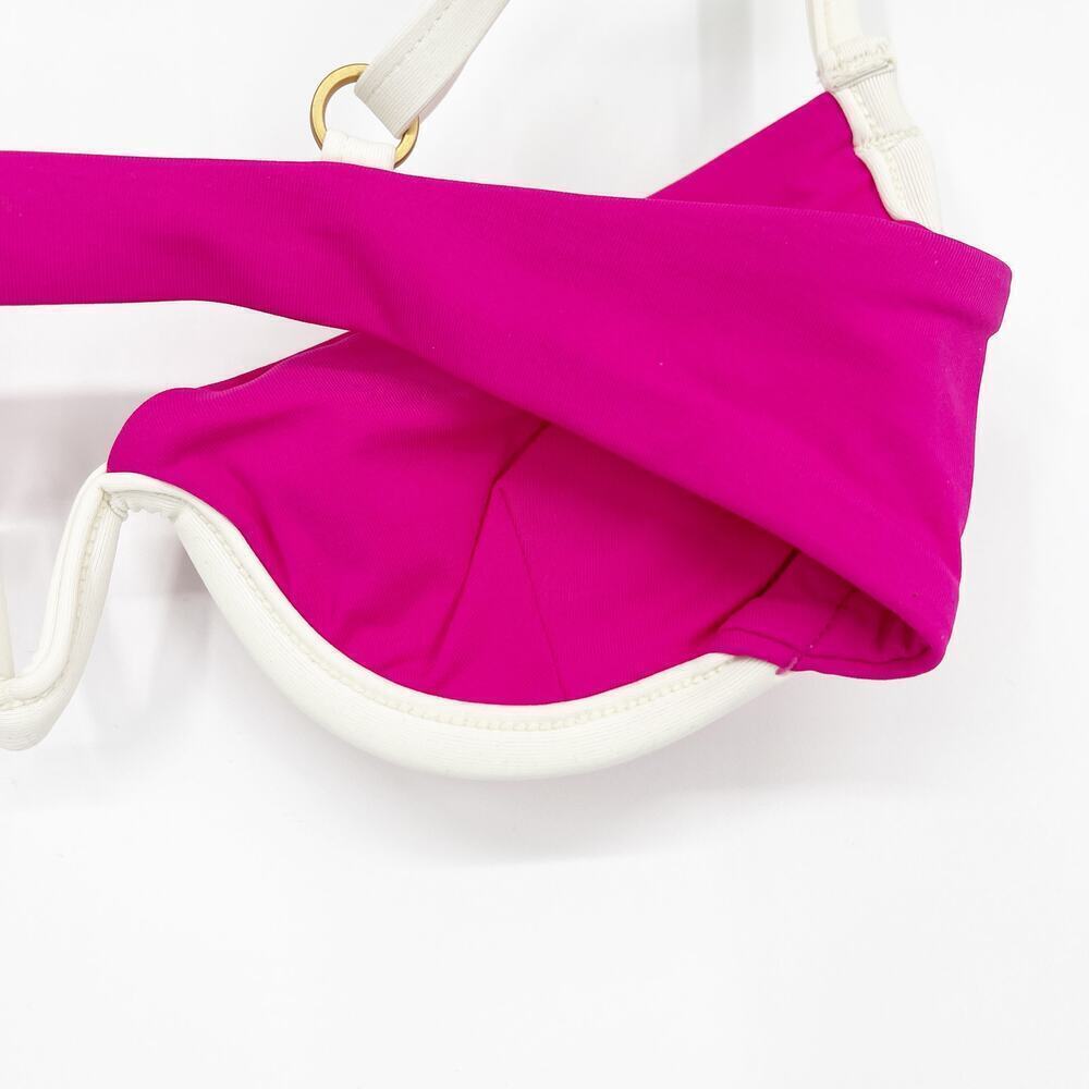 L*Space Nico Underwire Bikini Top Bougainvillea & Cream Hot Pink Size XS NEW - Picture 8 of 8
